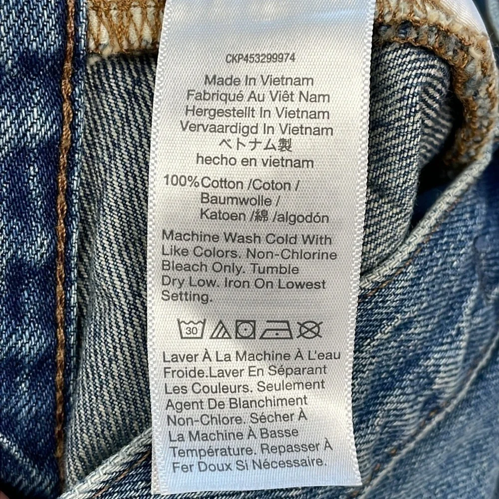 Madewell Relaxed Denim Shorts Button Fly Cut Off Cheeky Split Hem Sz 29